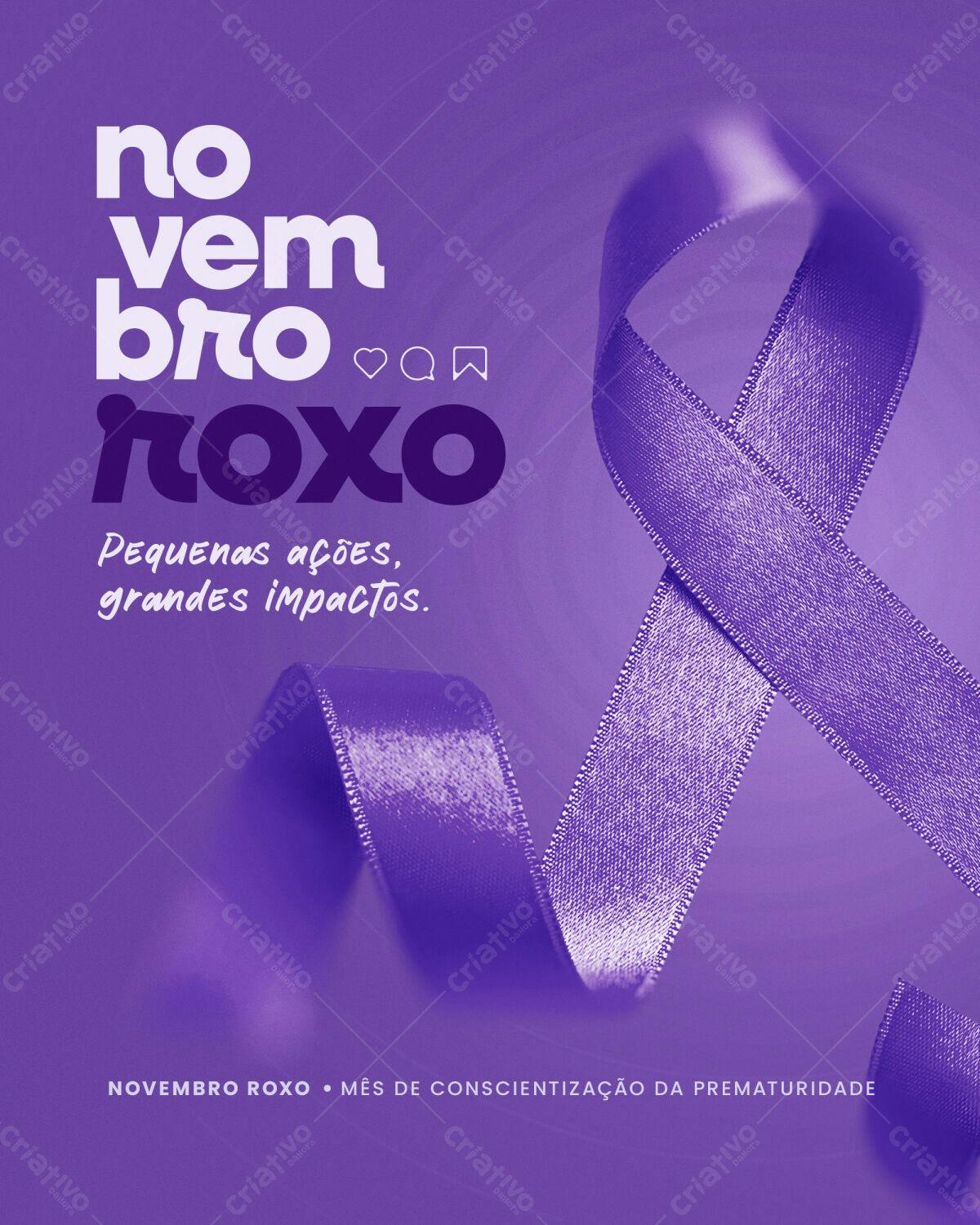 Post para Novembro Roxo PSD Editável