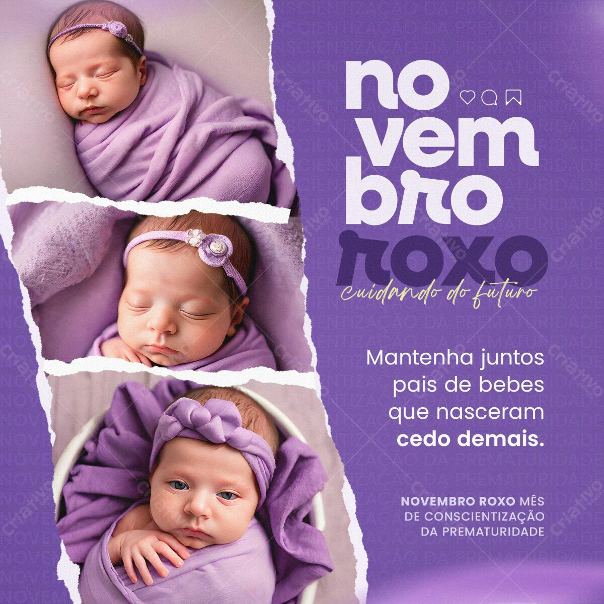 Banner Novembro Roxo PSD Editável