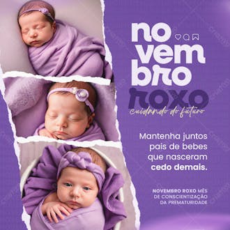 Novembro roxo mês de conscientização da prematuridade 3