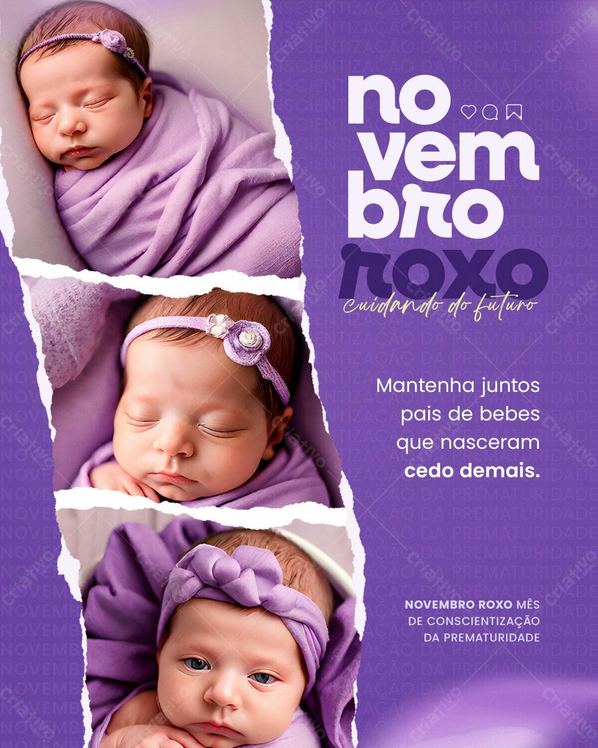 Flyer Novembro Roxo PSD Editável