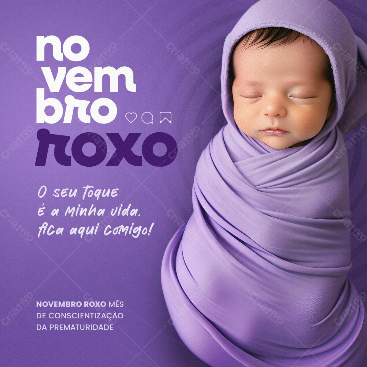 Post para Novembro Roxo PSD Editável