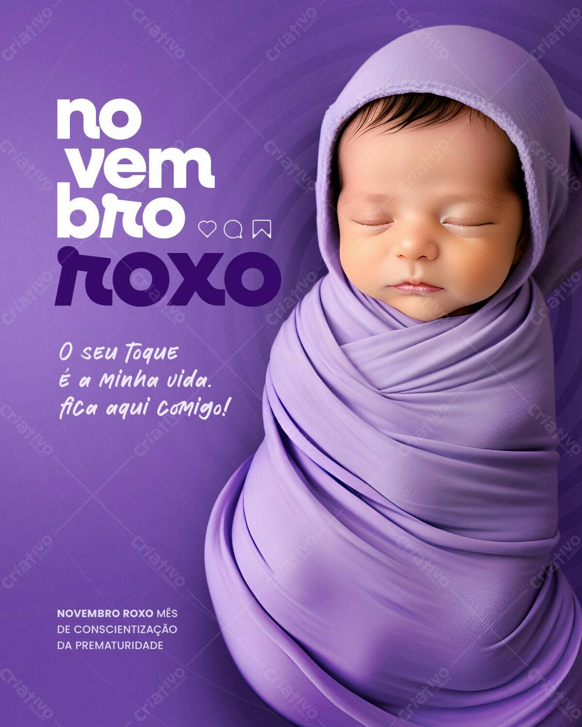 Post para Novembro Roxo PSD Editável