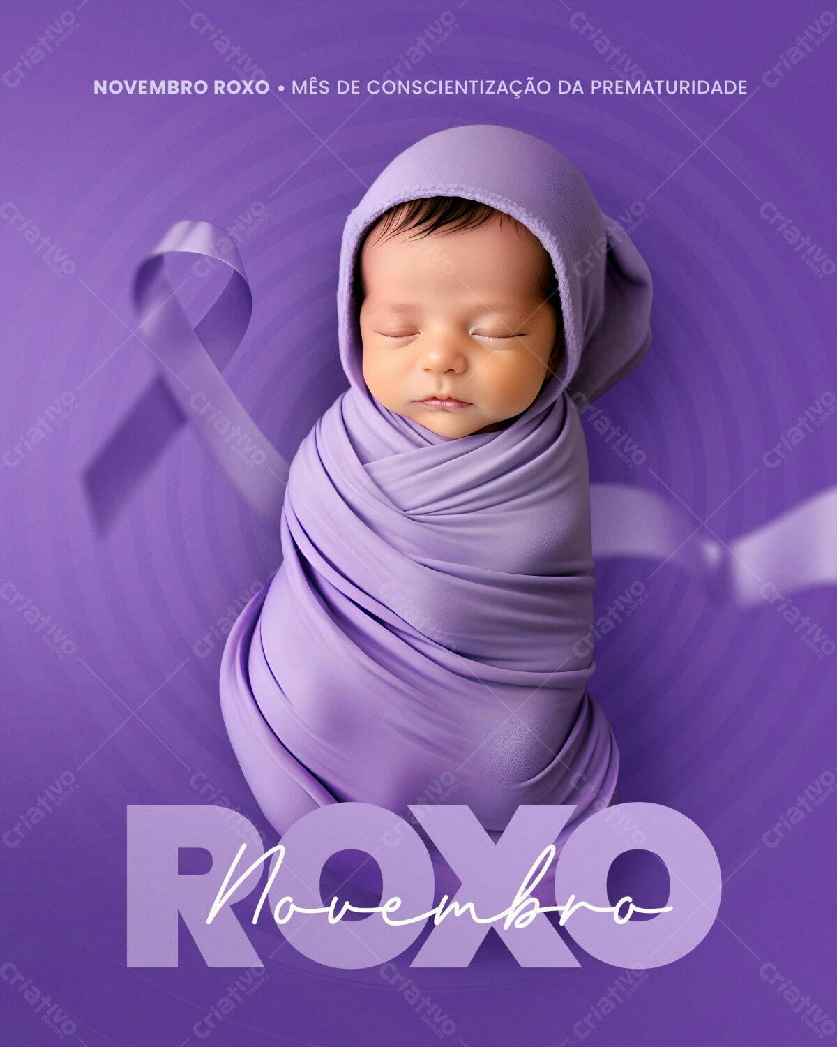Post para Novembro Roxo PSD Editável