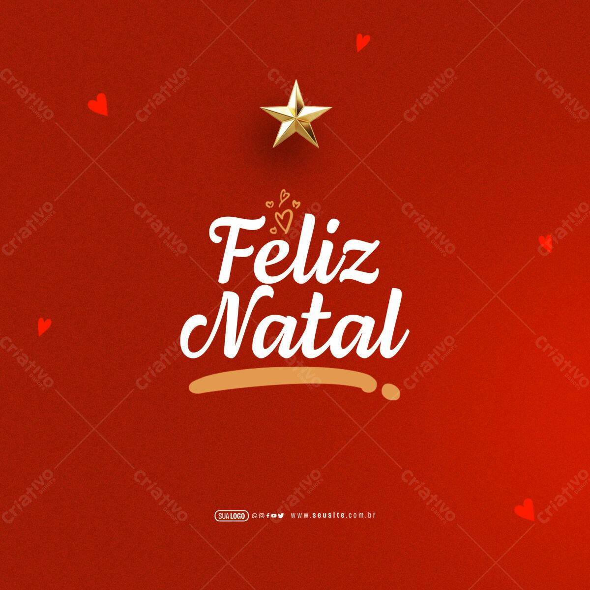 Postagem de Feliz Natal PSD Editável