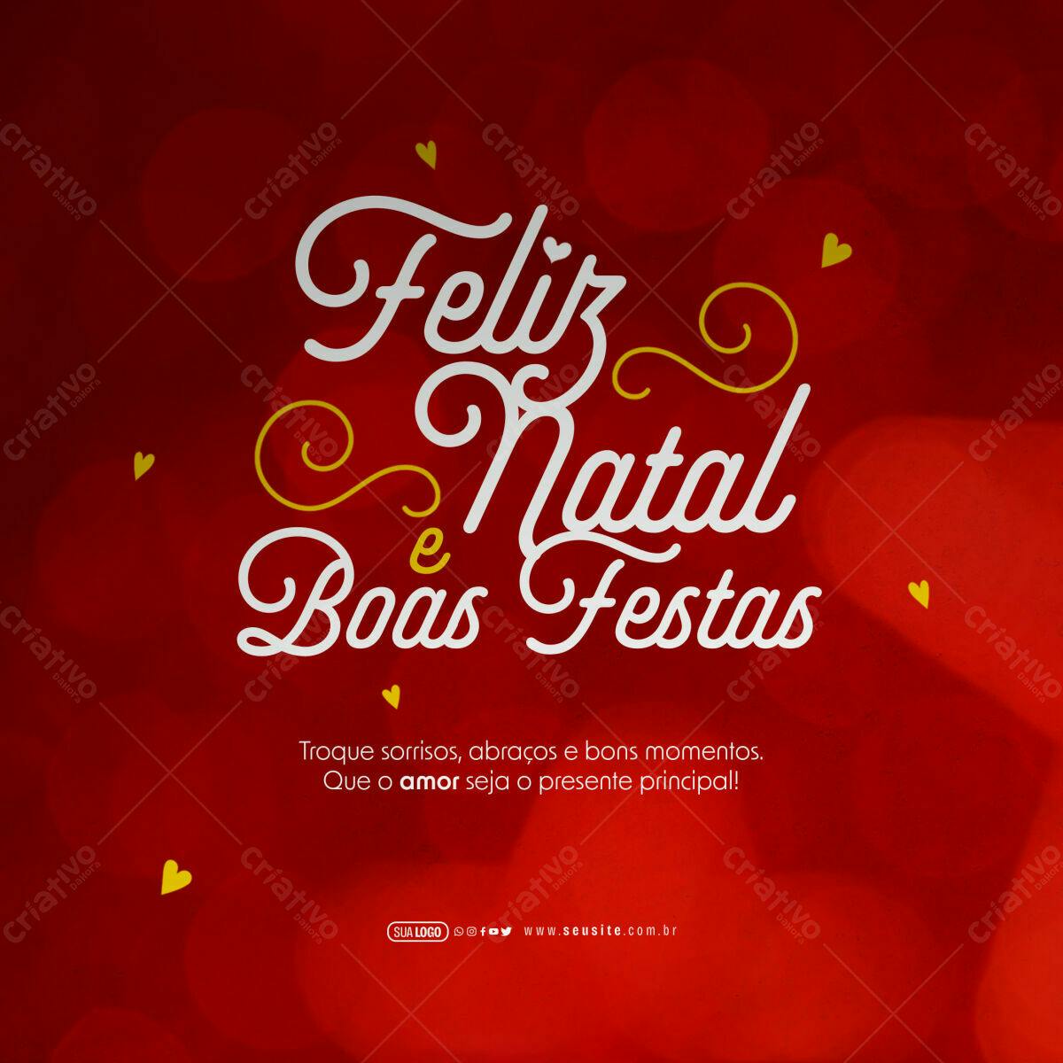 Postagem Feliz Natal e Boas Festas PSD Editável