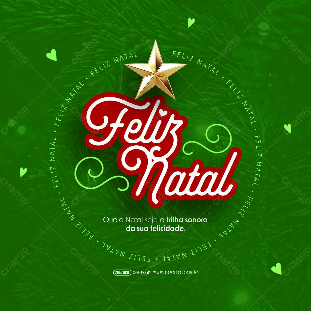 Postagem de Boas Festas Natal PSD Editável