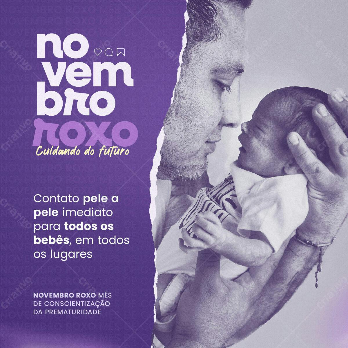 Post para Novembro Roxo PSD Editável
