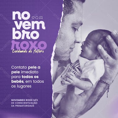 Novembro roxo mês de conscientização da prematuridade 6