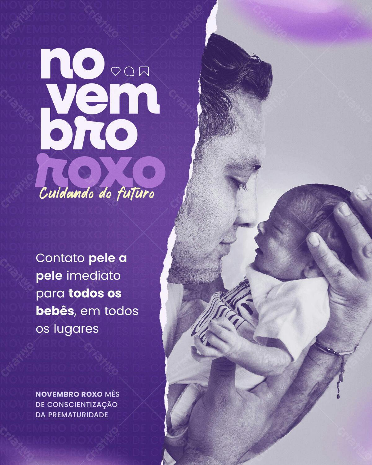 Flyer Novembro Roxo PSD Editável