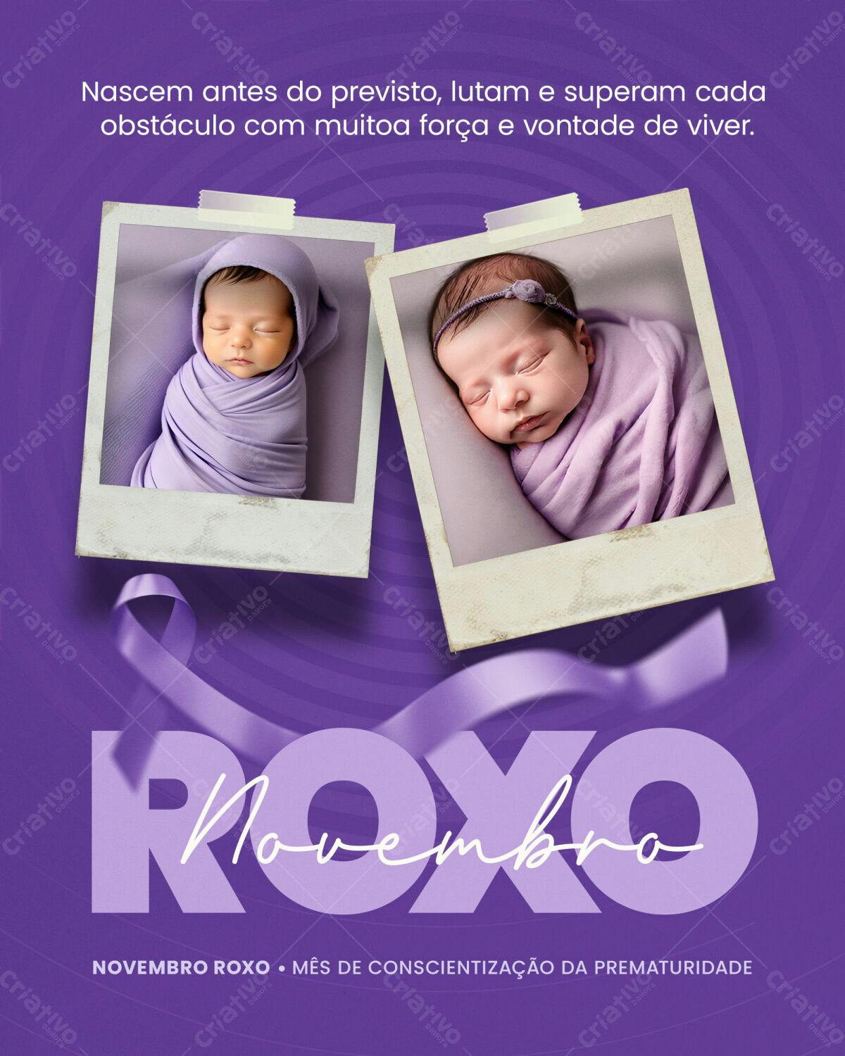 Post Instagram Novembro Roxo PSD Editável