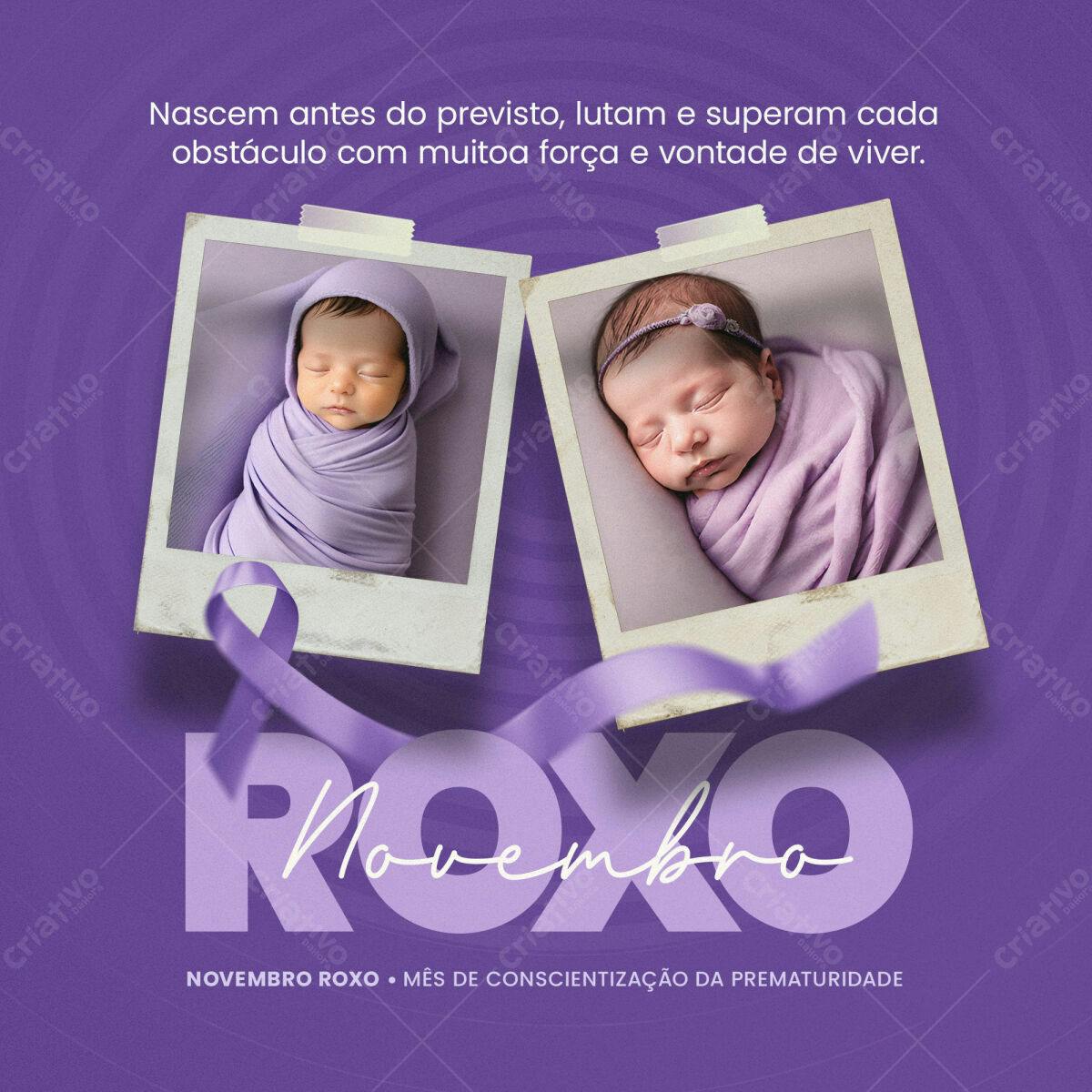 Post para Novembro Roxo PSD Editável