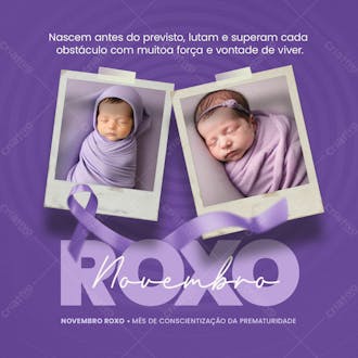 Novembro roxo mês de conscientização da prematuridade 7