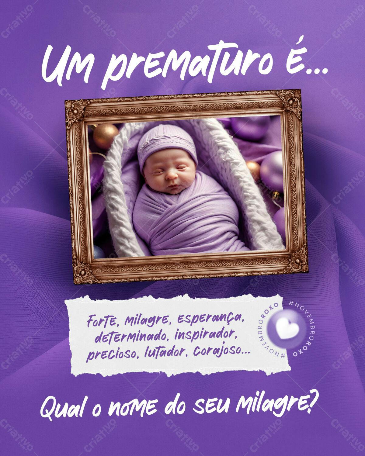 Flyer Bebê Prematuro PSD Editável