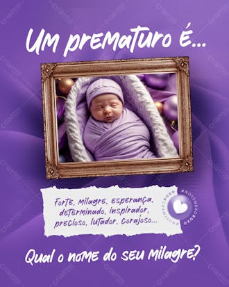 Novembro roxo mês de conscientização da prematuridade 8r
