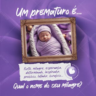 Novembro roxo mês de conscientização da prematuridade 8