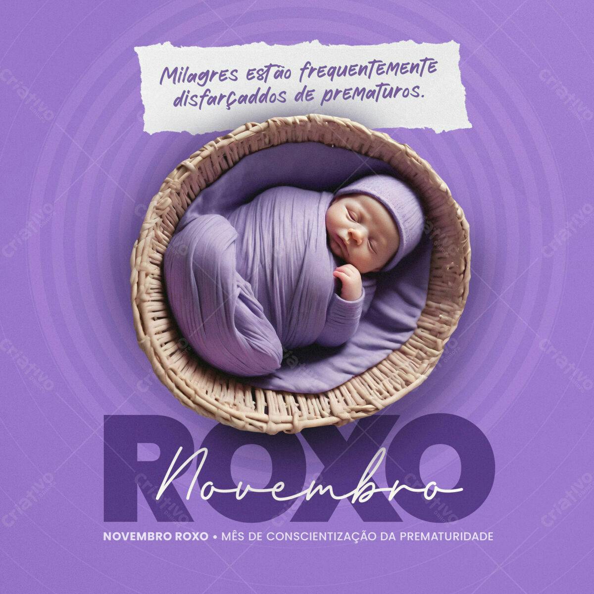Post para Novembro Roxo PSD Editável