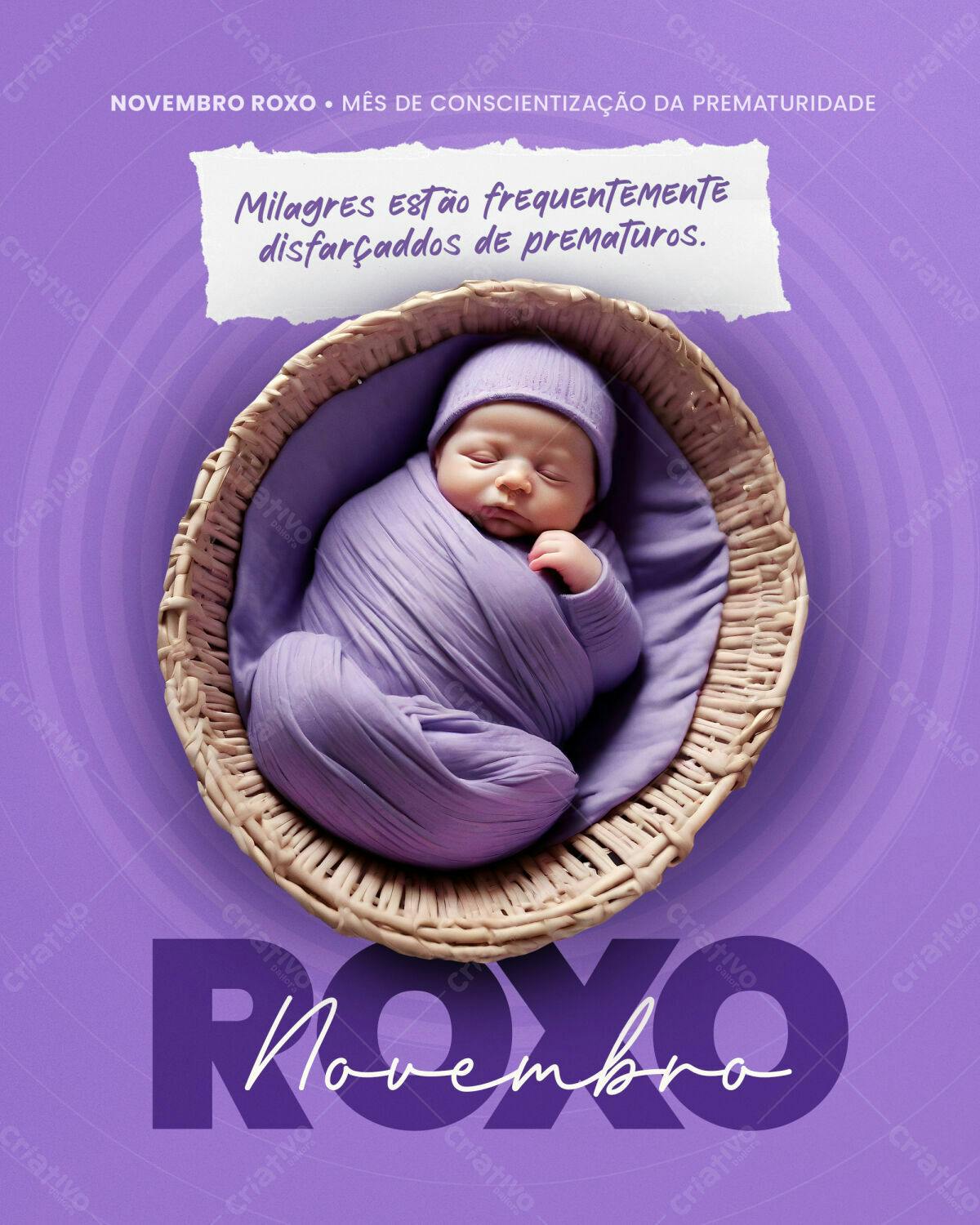Flyer Novembro Roxo PSD Editável