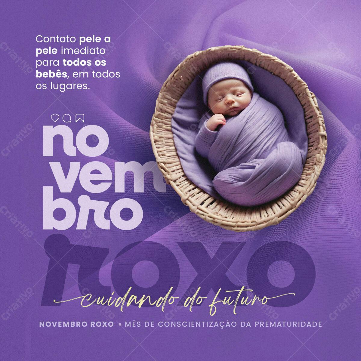 Post para Novembro Roxo PSD Editável