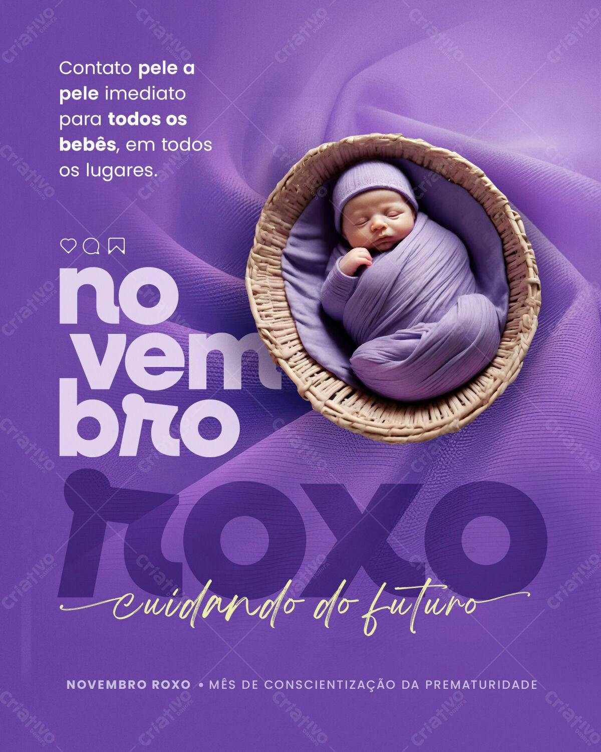 Flyer Novembro Roxo PSD Editável