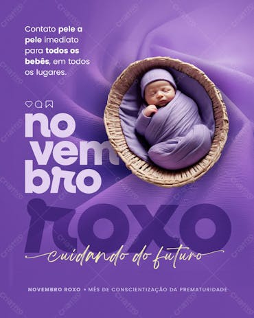 NOVEMBRO ROXO  - MÊS DE CONSCIENTIZAÇÃO DA PREMATURIDADE 10R