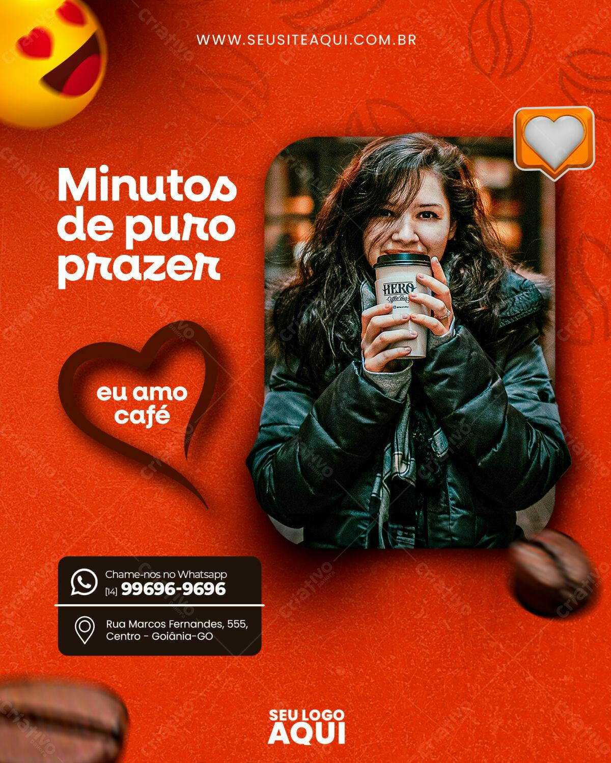 Postagem Instagram para Cafeteria PSD Editável