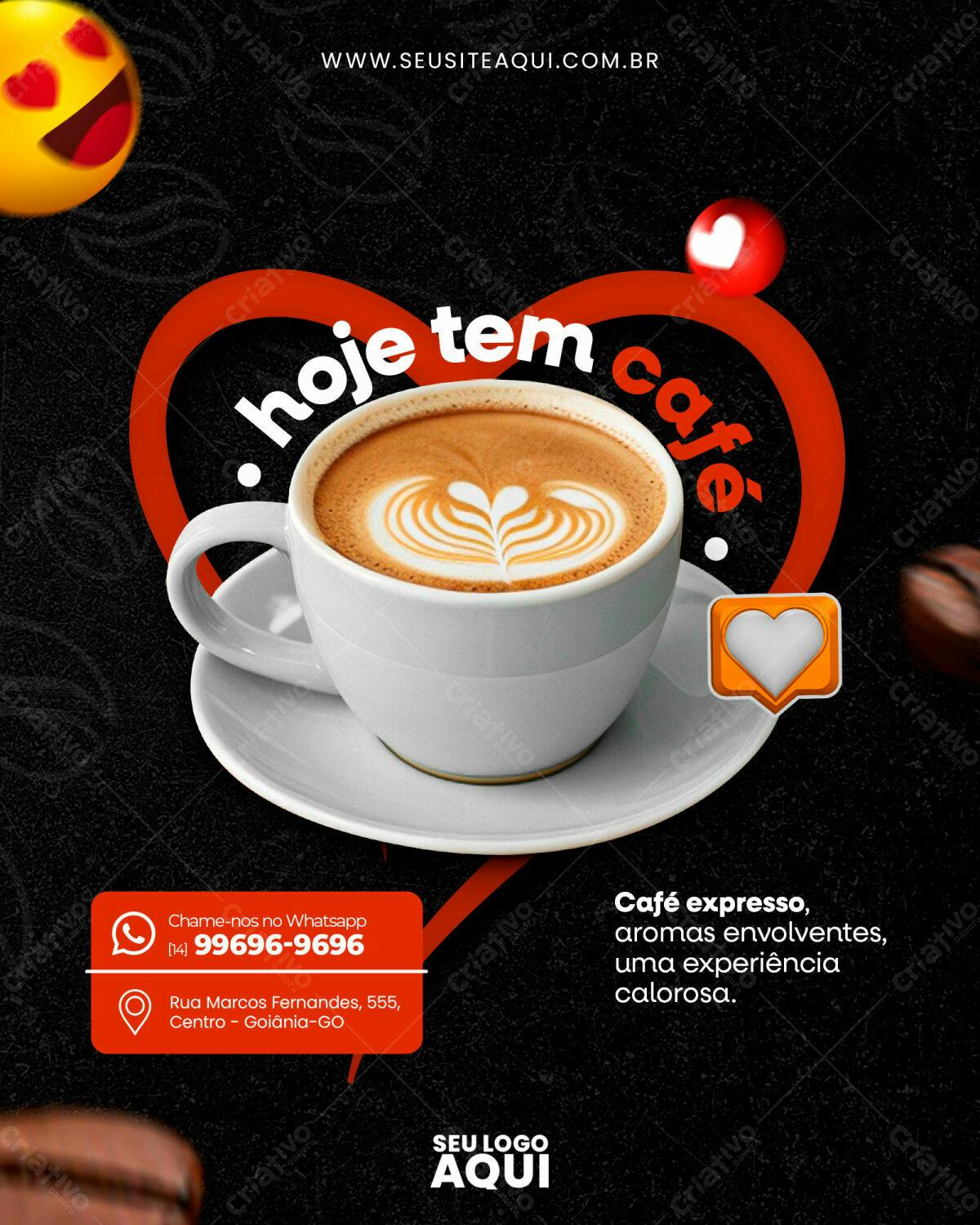 Flyer para Cafeteria PSD Editável