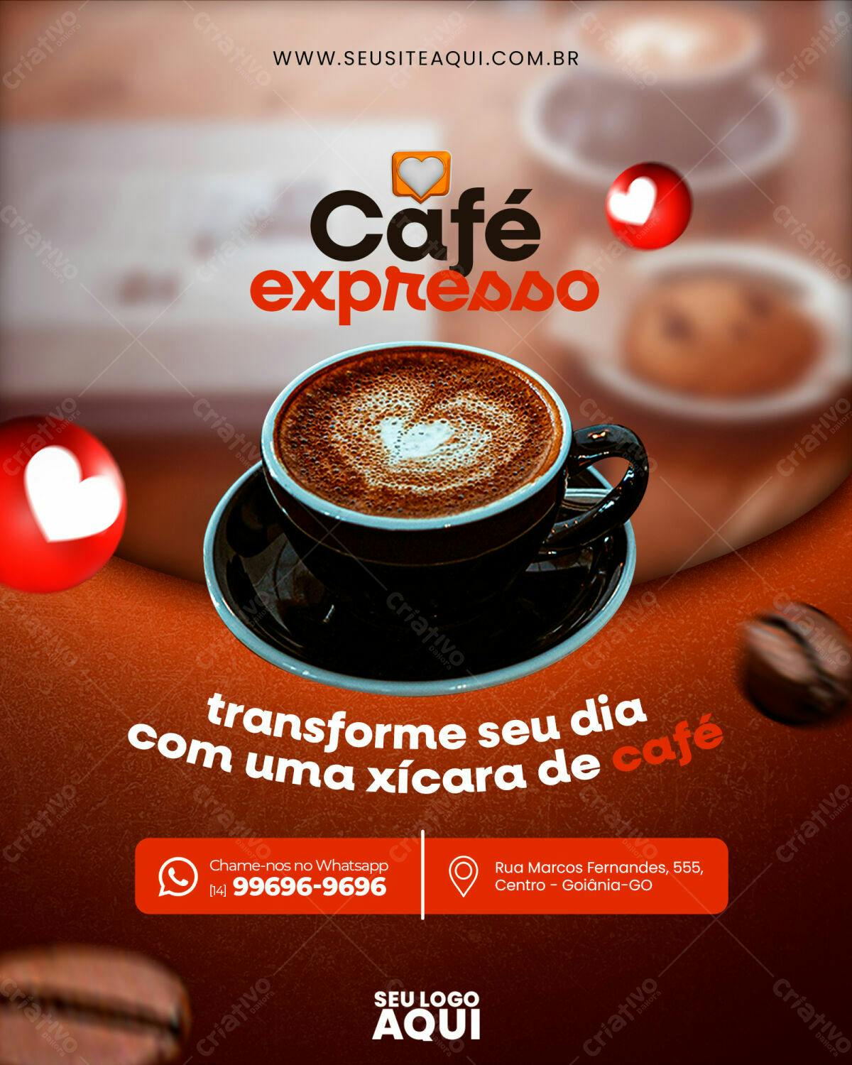 Flyer para Café Expresso PSD Editável