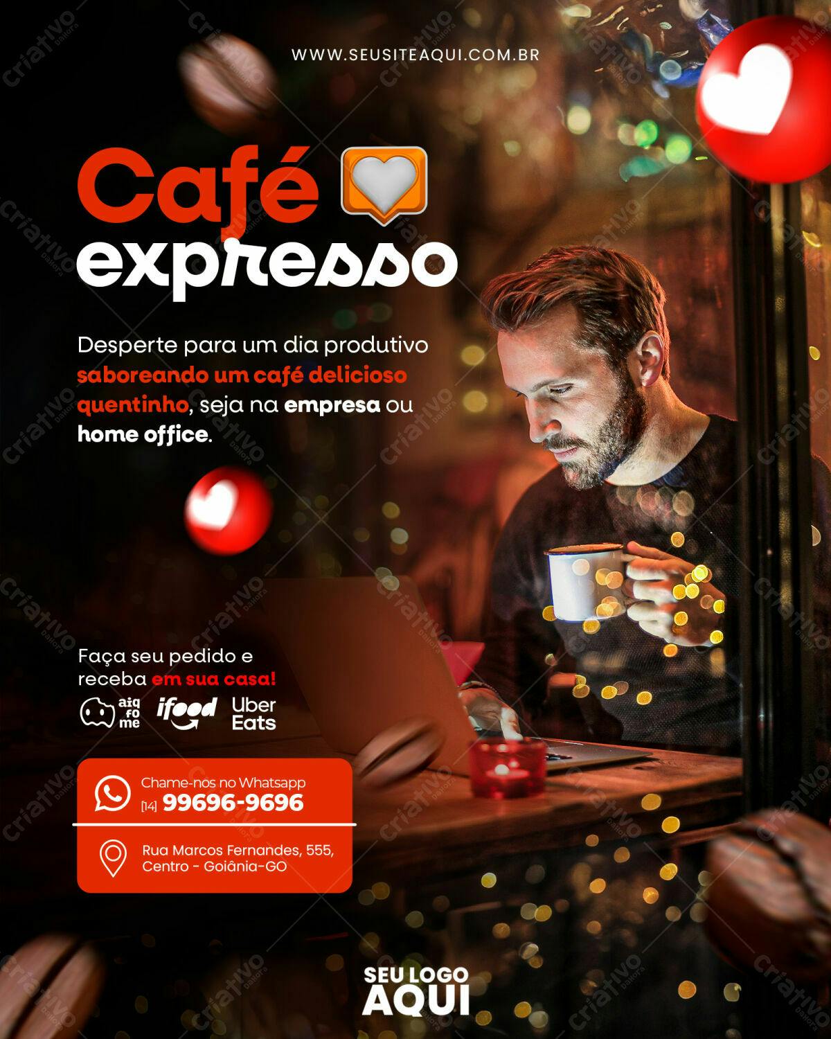 Flyer para Café Expresso PSD Editável