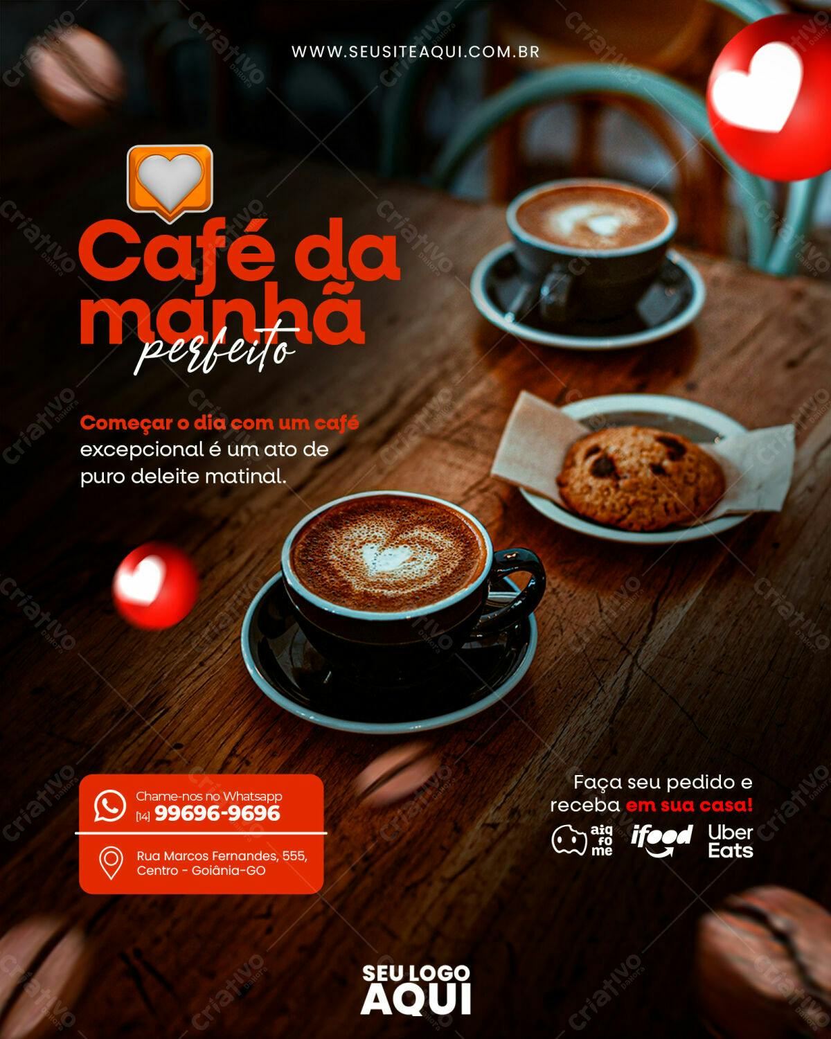 Flyer para Café da Manhã PSD Editável