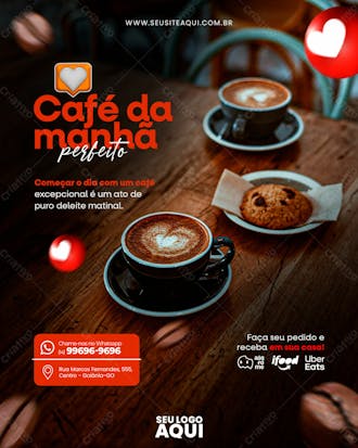 Feed | cafeteria | café | social media | psd editável