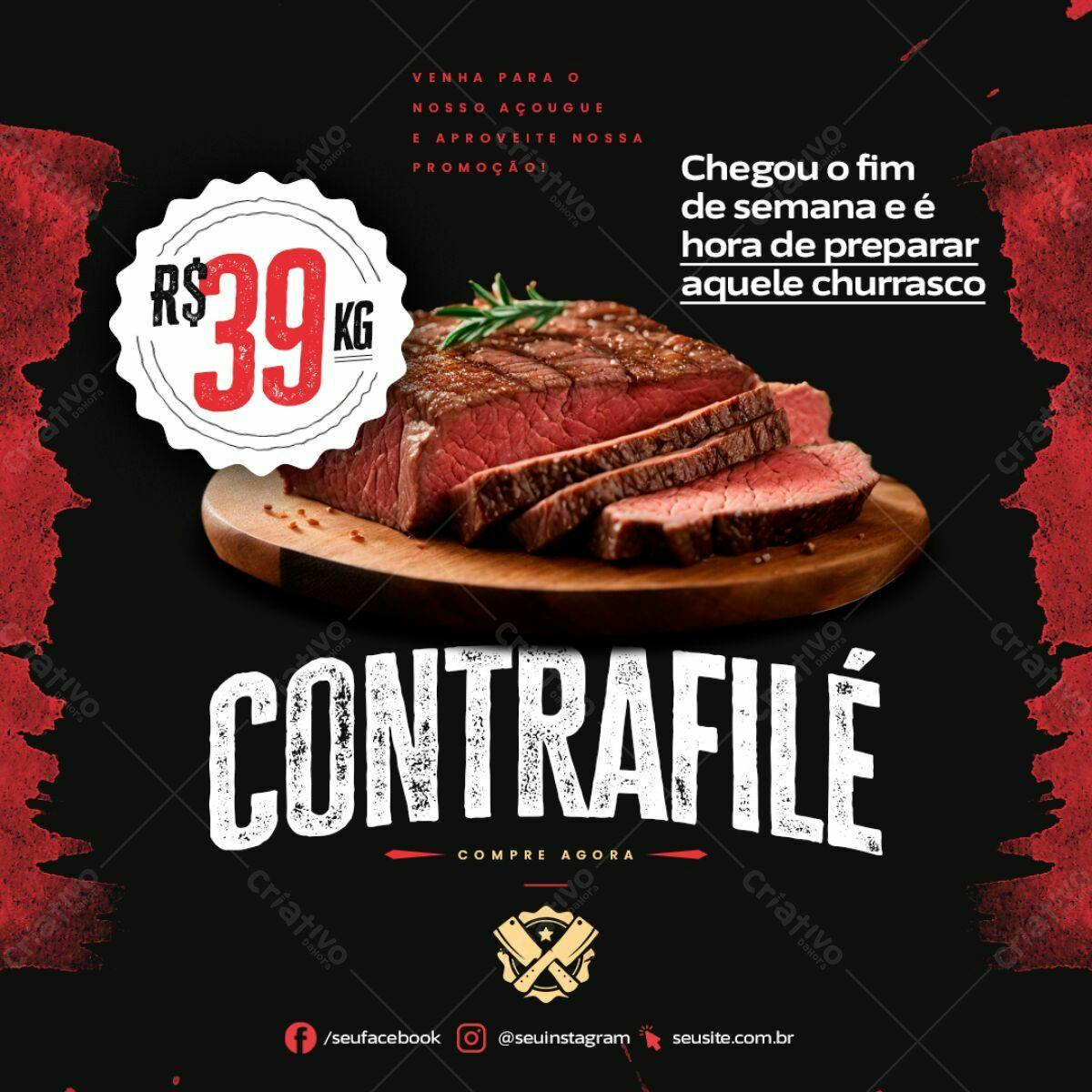 Flyer Churrasco Fim de Semana PSD Editável