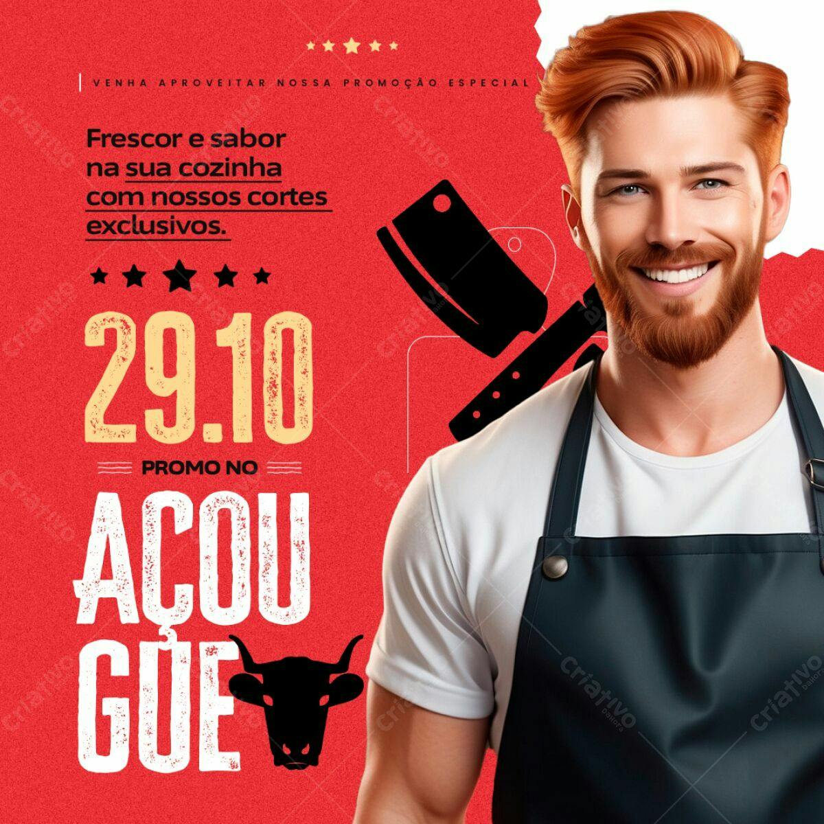 Flyer Promoção Churrasco 29.10 PSD Editável
