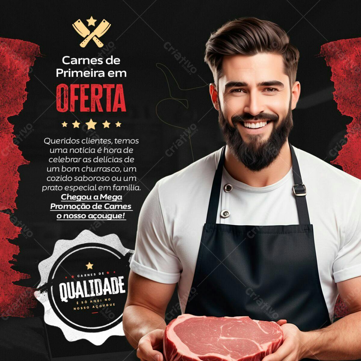 Post para Promoção de Carnes PSD Editável
