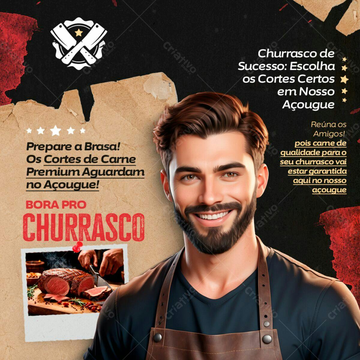 Flyer para Churrasco PSD Editável