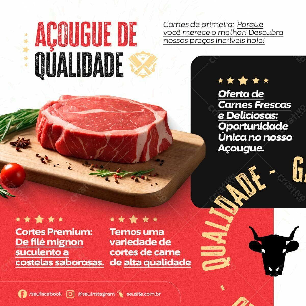 Post para Açougue PSD Editável