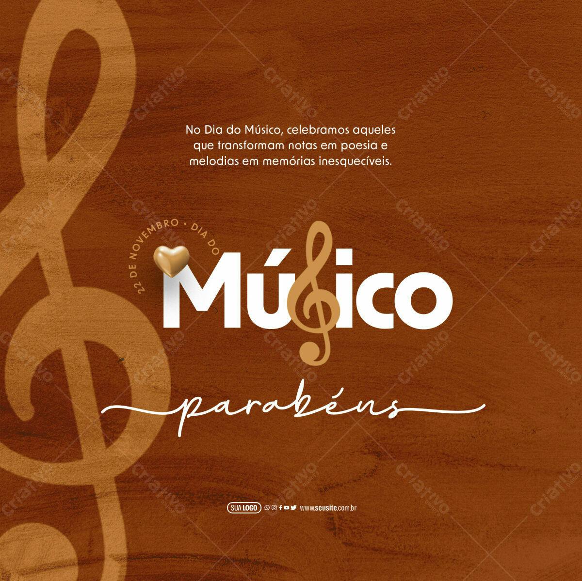 Postagem Dia do Músico PSD Editável