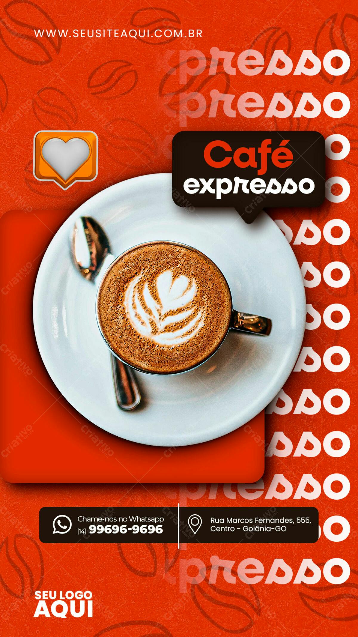 Flyer para Café Expresso PSD Editável