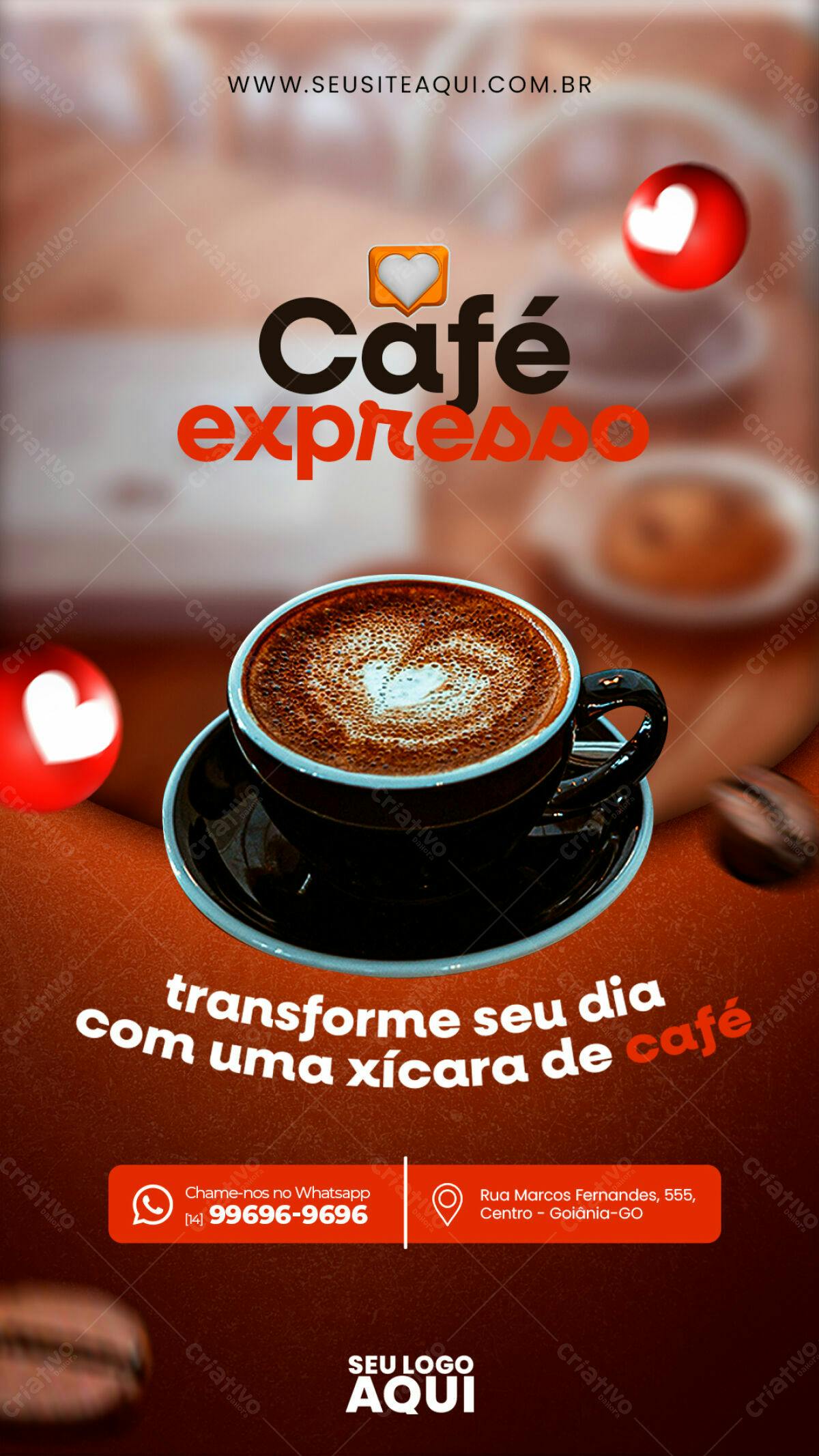 Flyer para Café Expresso PSD Editável