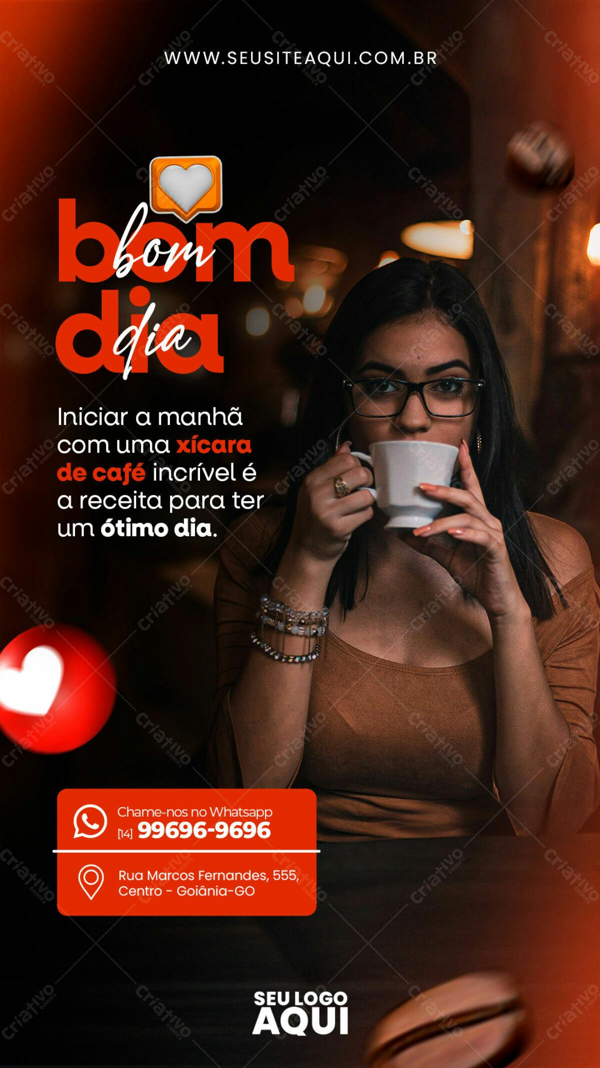 Post para Redes Sociais Café da Manhã PSD Editável