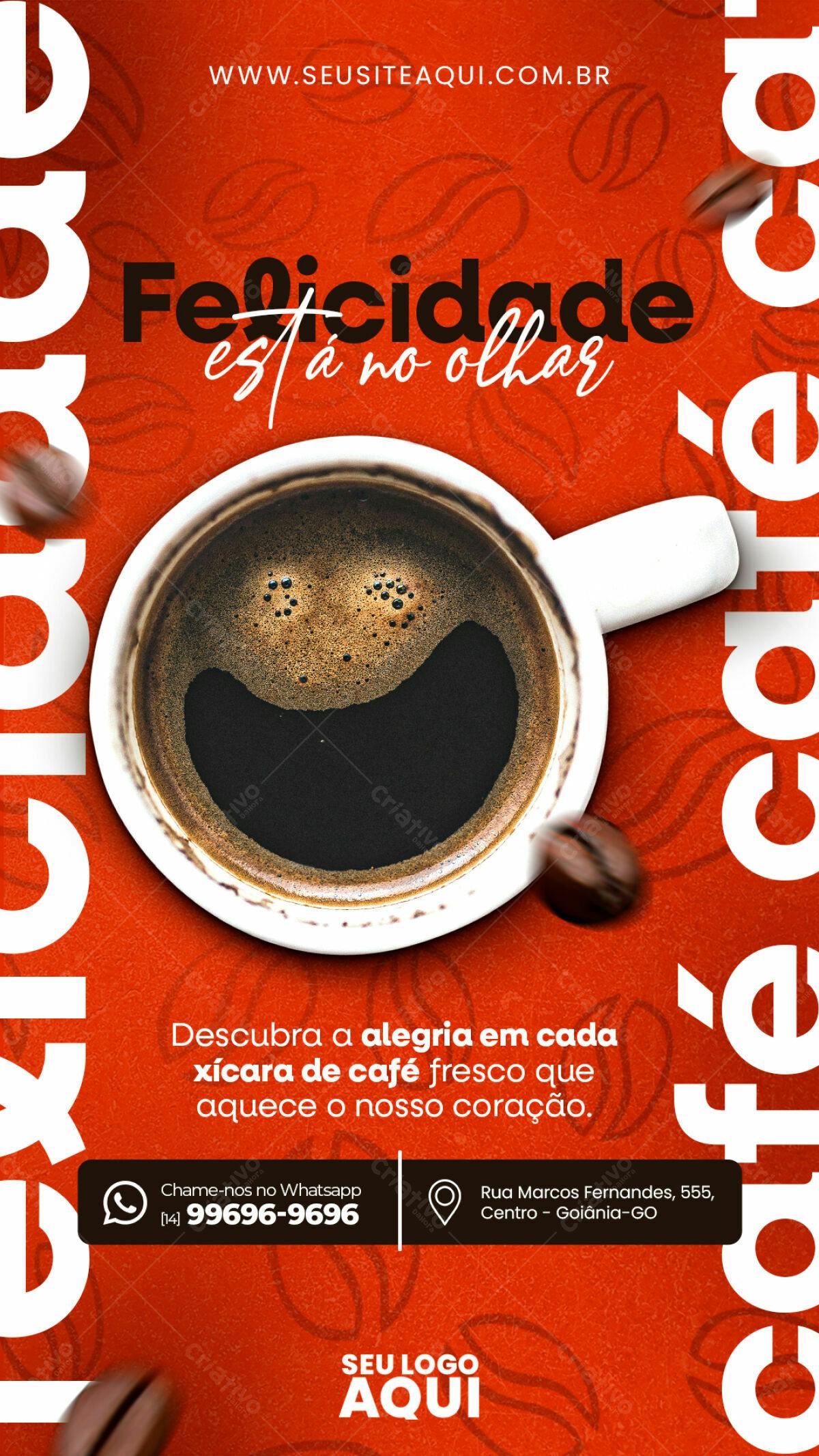 Flyer para Cafeteria com Design Moderno PSD Editável