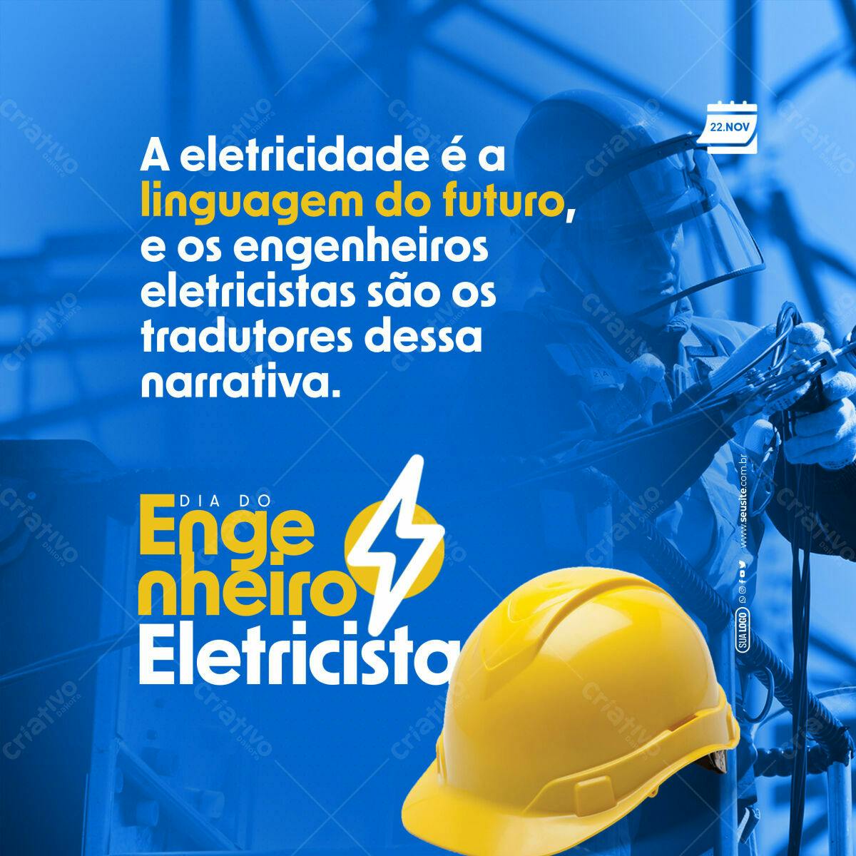 Postagem Dia do Engenheiro Eletricista PSD Editável