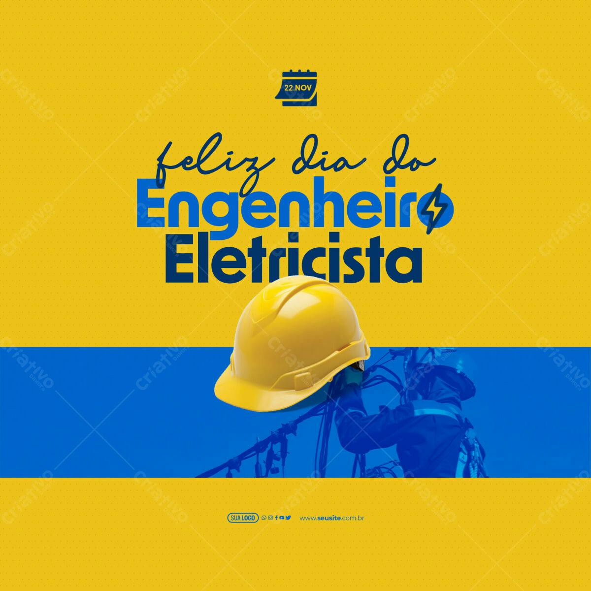 Postagem Dia do Engenheiro Eletricista PSD Editável