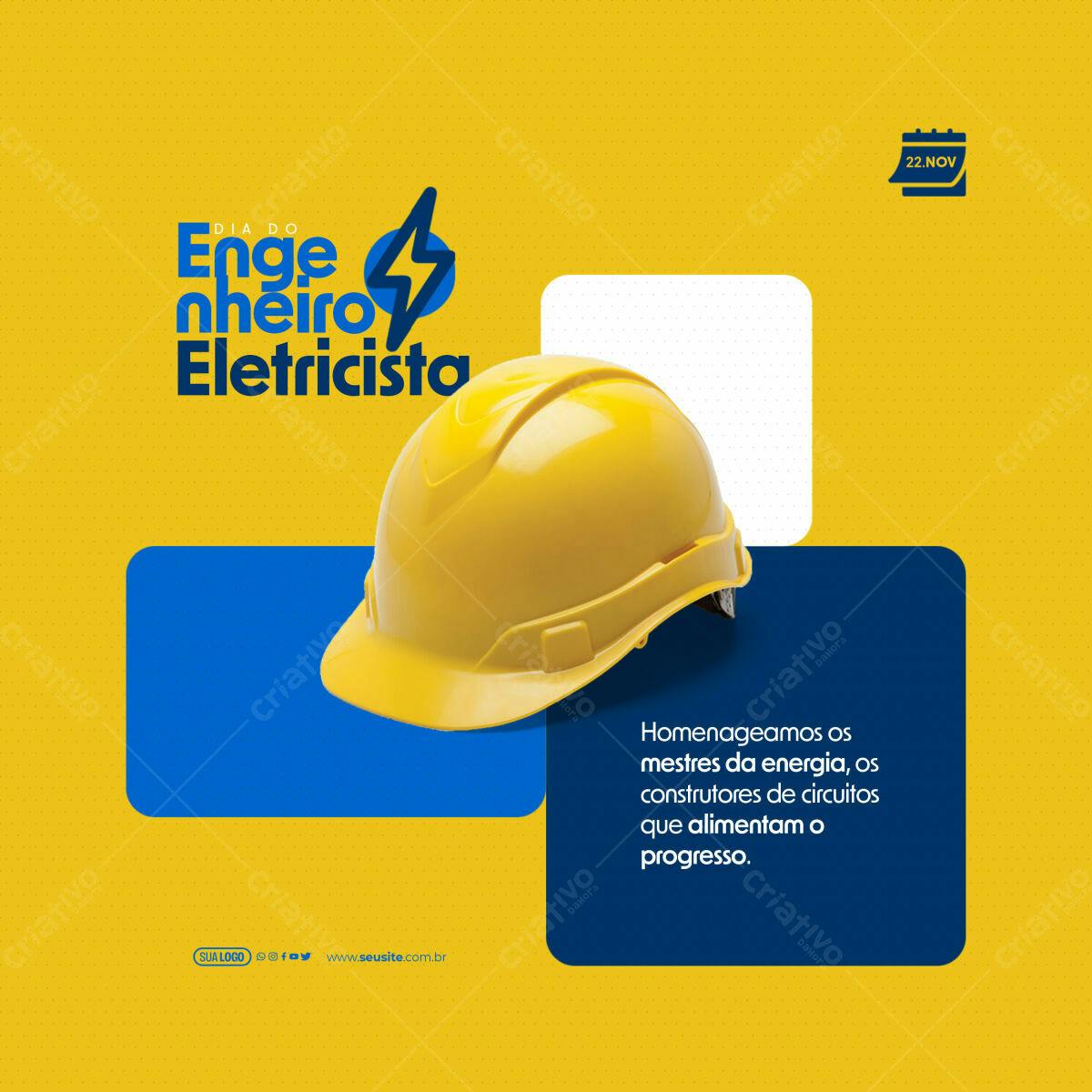 Post para Dia do Engenheiro Eletricista PSD Editável