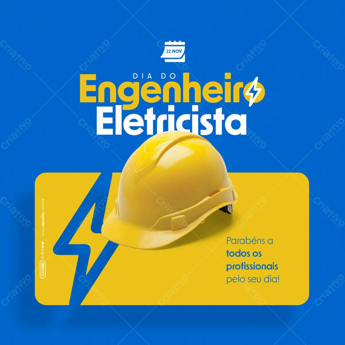 Postagem Dia do Engenheiro Eletricista PSD Editável