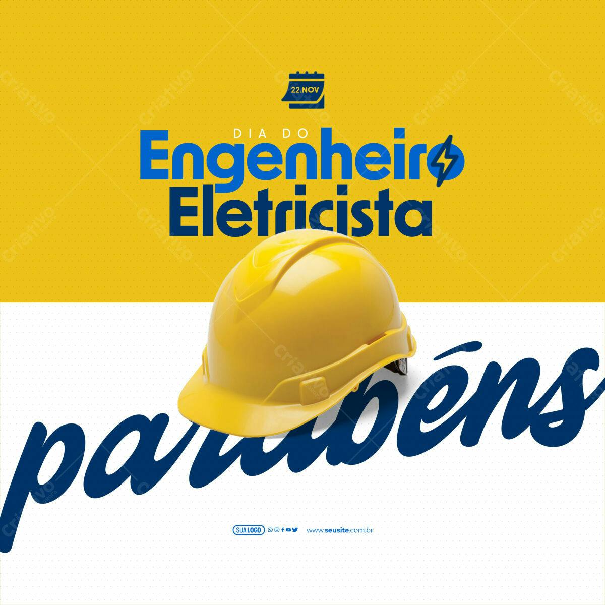 Postagem Dia do Engenheiro Eletricista PSD Editável