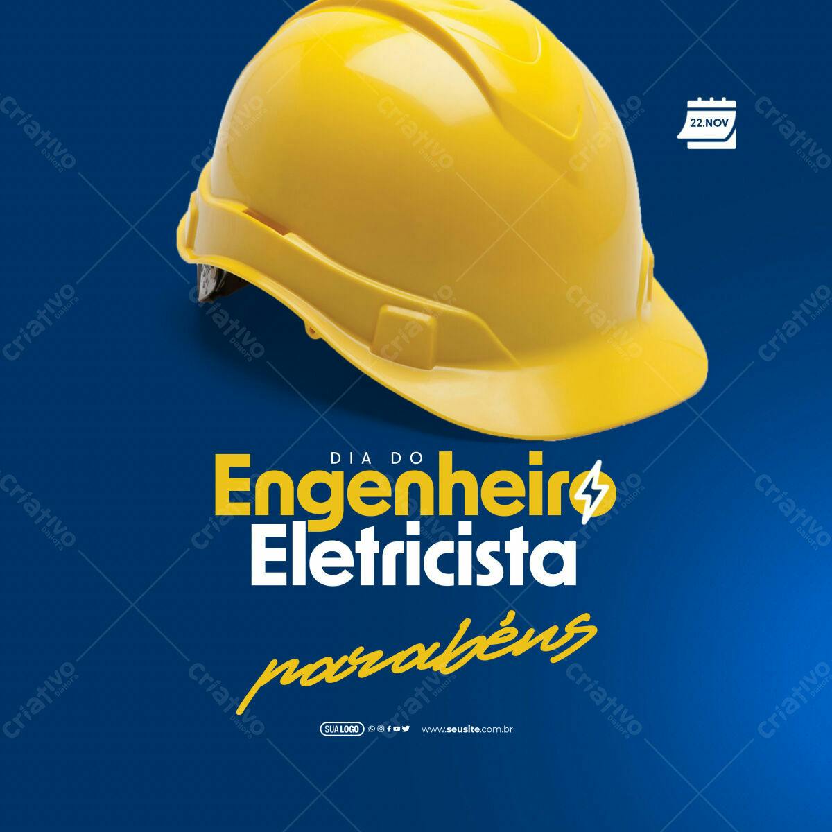 Post para Dia do Engenheiro Eletricista PSD Editável