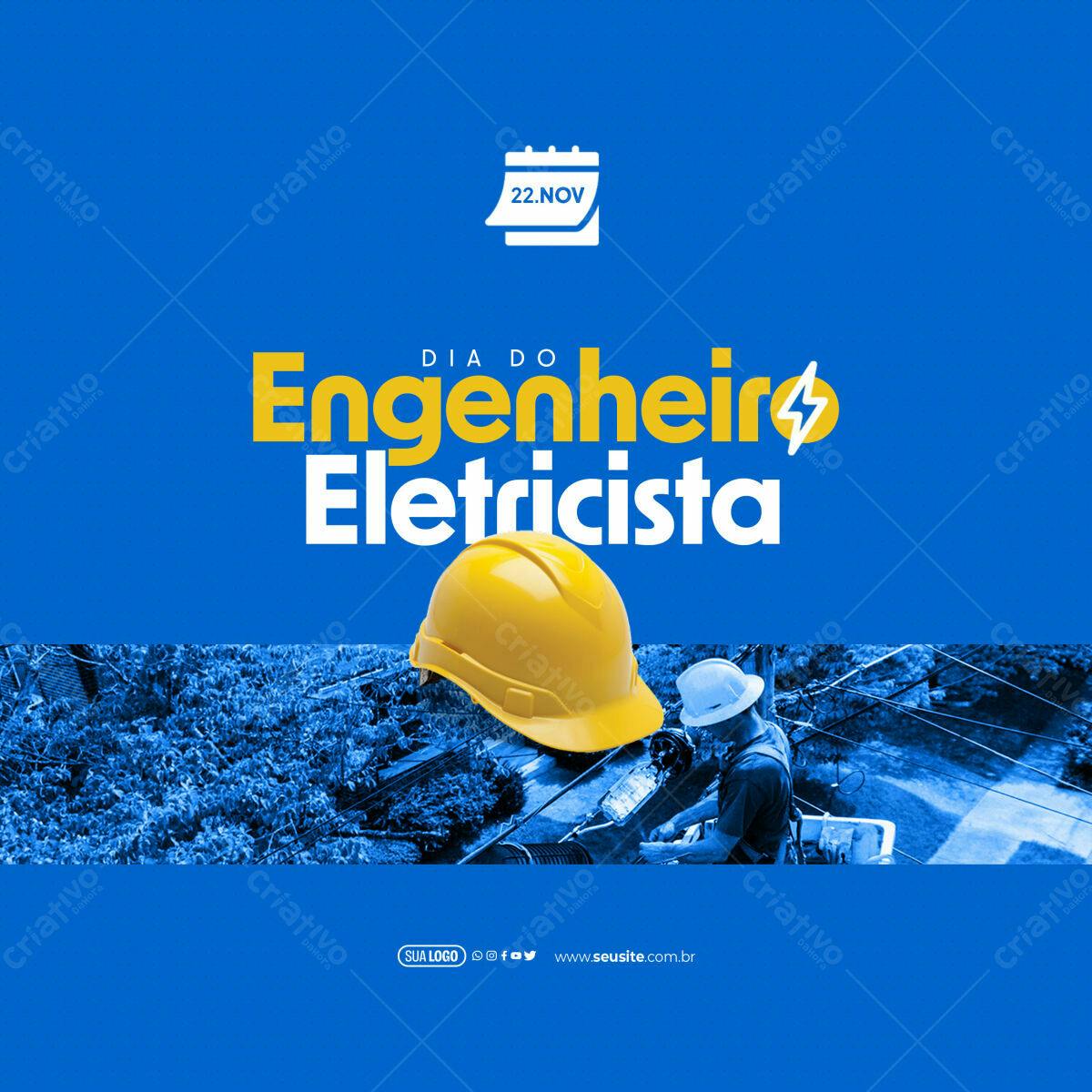 Post para o Dia do Engenheiro Eletricista PSD Editável