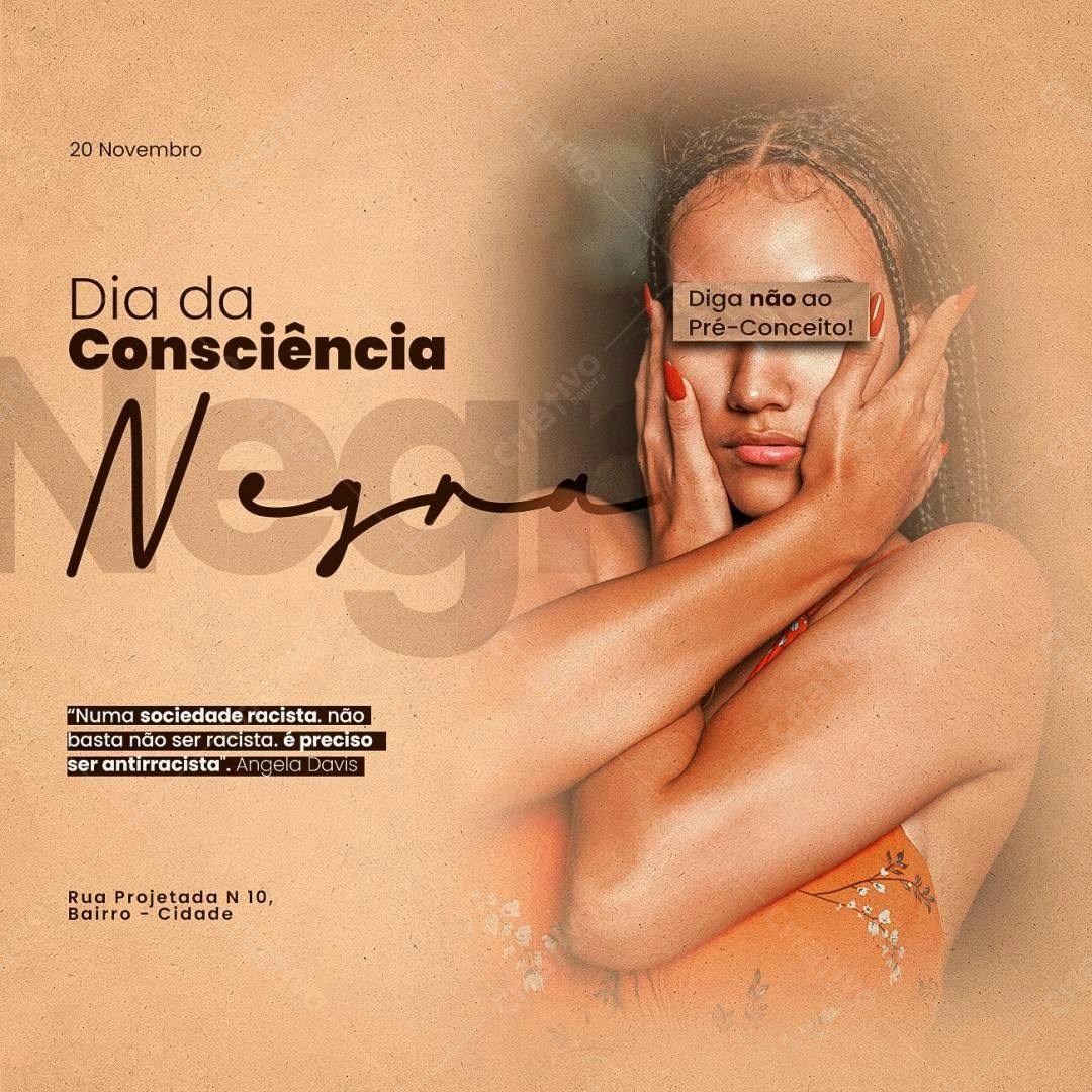 Post para Dia da Consciência Negra PSD Editável