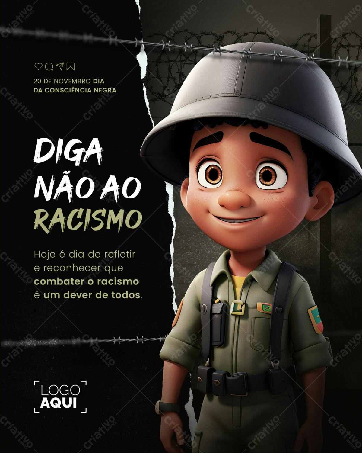 Flyer Dia da Consciência Negra PSD Editável