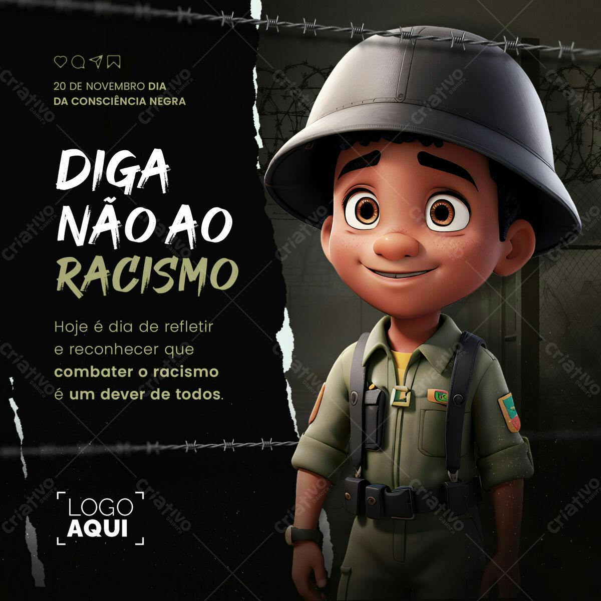 Post para Dia da Consciência Negra PSD Editável